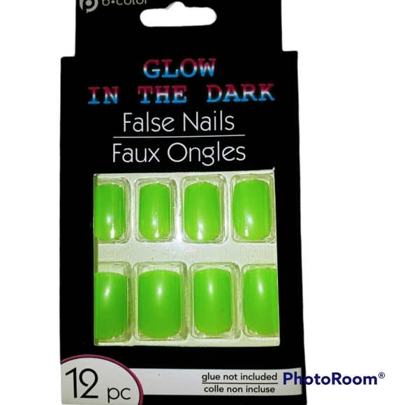 2 Sets, Glow In The Dark Nails. Glue-On. Adult Size. Orange & Green. - Picture 4 of 5